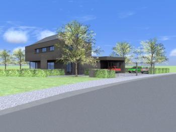 Construction d'une maison unifamiliale quatre façades en CLT à NEUVILLE.